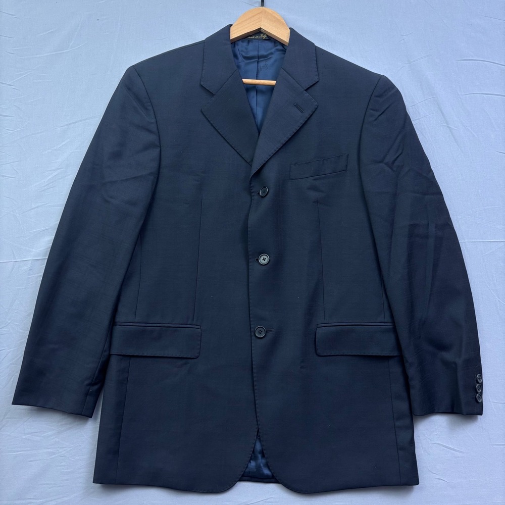 Baggio Italy Mens Super 110s Wool 3-Button Blazer Jacket Navy 24R S.Boy 3B Tali